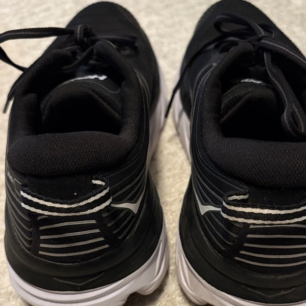 Hoka worn 2 timesBlack and White Athletic Sneakers - Picture 3 of 6